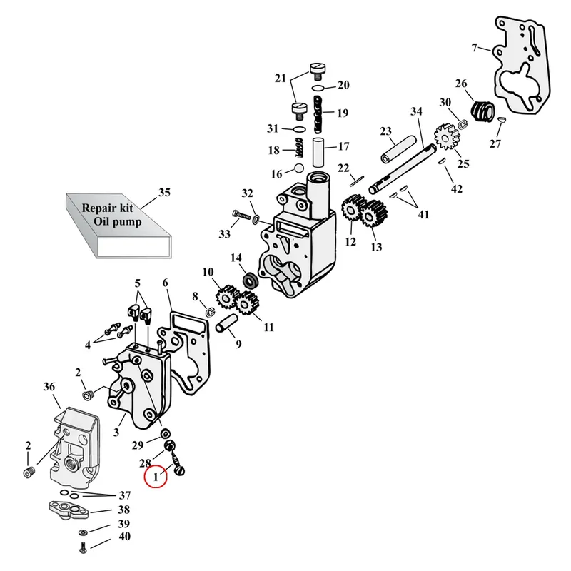 Asiakkaiden Suosikki Öljypumpun osien kaavio räjäytetty näkymä Harley Shovelhead  Evolution Big Twin -malleihin