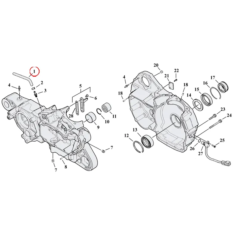 Uusi Kokoelma Kampikammion osien kaavio räjäytetty näkymä 04-22 Harley Sportsterille