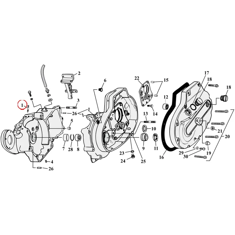 Edullinen Hinta Kampikammion osat kaavio räjäytetty näkymä 77-90 Harley Sportsterille