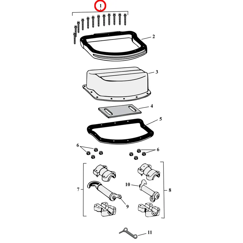 Turvallinen Maksu Rocker Box Parts Diagram räjäytetty näkymä Harley Panheadille