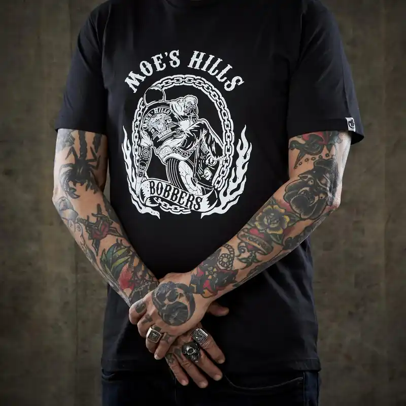 Moe‘s Hills Bobbers Biker T-paita Moe‘s Hills Bobbers Biker T-paita Korkea Laatu