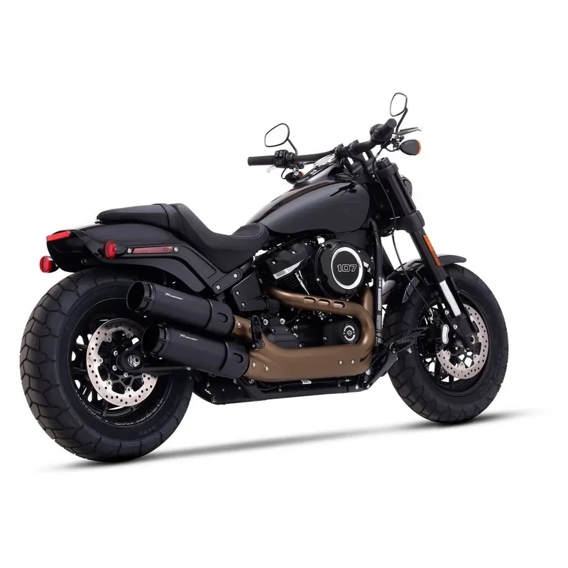 Rinehart 4.5" Fat Bob Slip-On äänenvaimentimet musta Harleyyn Halpa