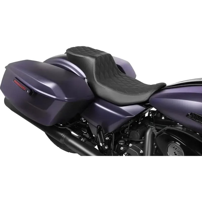 Kausialennus Drag Specialties Performance Predator 2-Up Extended Reach -istuin Harley-moottoripyörään