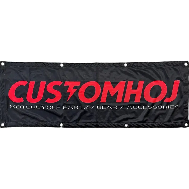 Customhoj Thunder Moottoripyöräliikkeen banneri Punainen / Musta Suoraan Valmistajalta