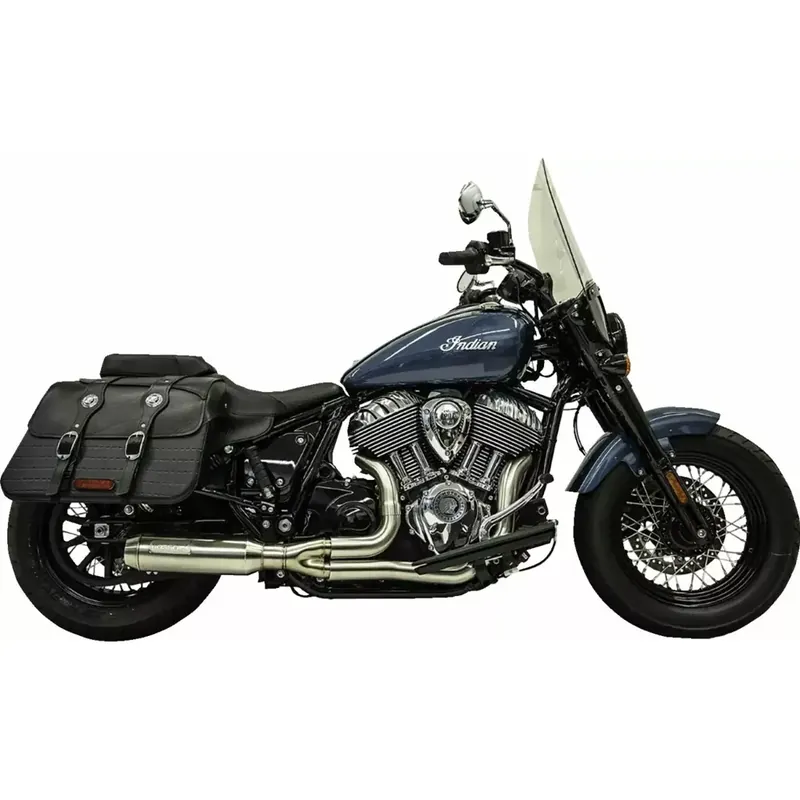 Bassani Ripper Super Bike 2-into-1 ruostumaton pakoputkistojärjestelmä Indianille Heti Saatavilla