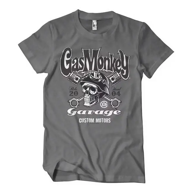 Merkkituote Gas Monkey Garage Custom Motors Skull T-paita
