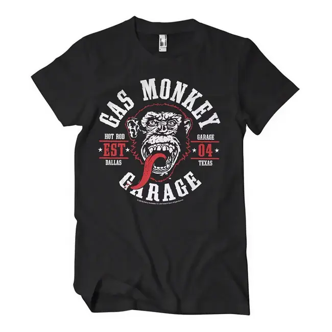 Bestseller Gas Monkey Garage pyöreä tiiviste t-paita