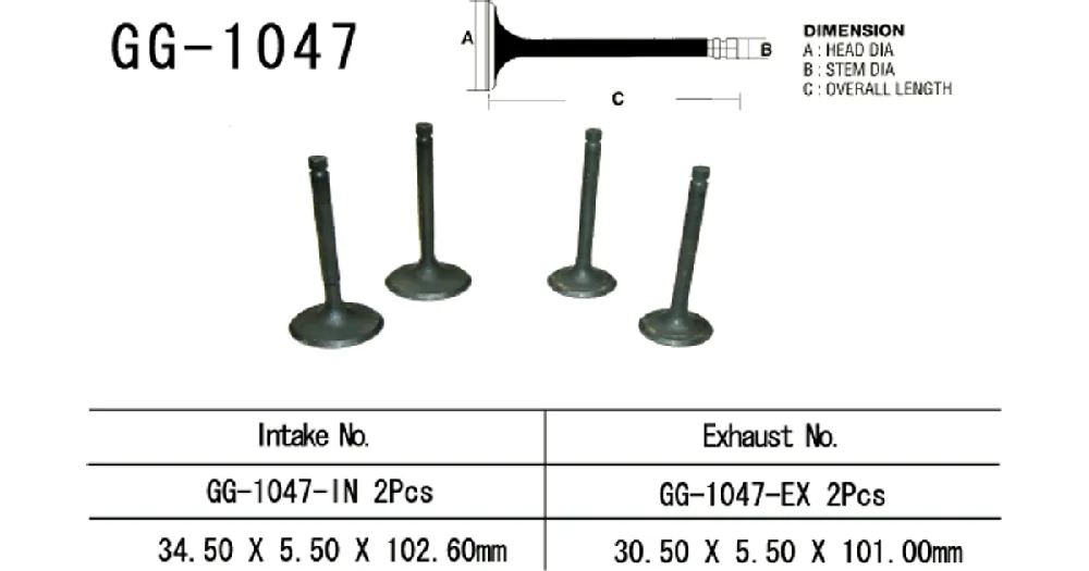 Lähetetään Heti Vesrah GG-1047-EX pakoventtiili