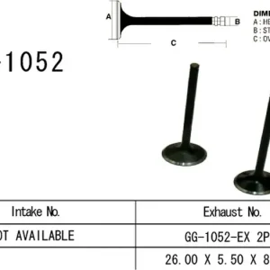 Älä Missaa Vesrah GG-1052-EX pakoventtiili