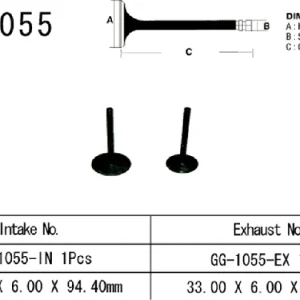 Sertifioitu Vesrah GG-1055-EX pakoventtiili