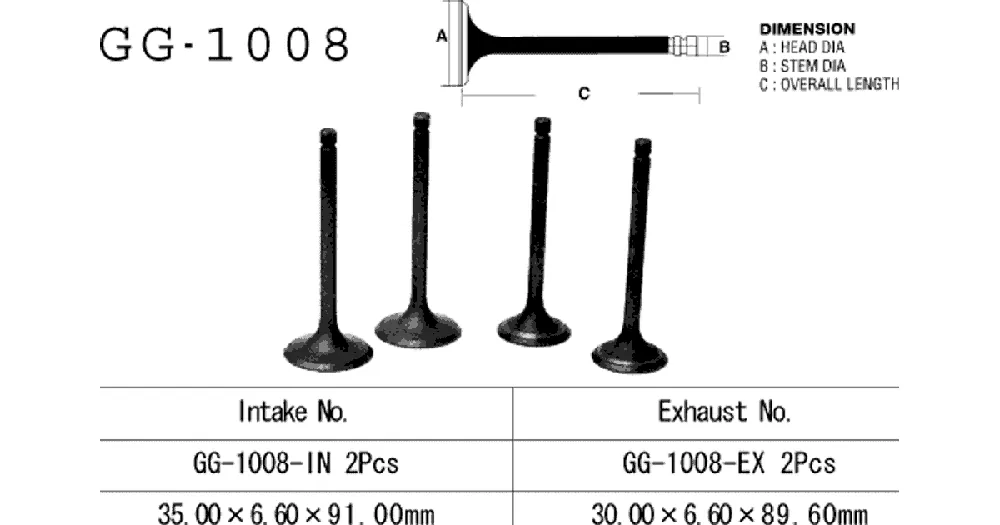 Vesrah GG-1008-EX pakoventtiili Uutuus