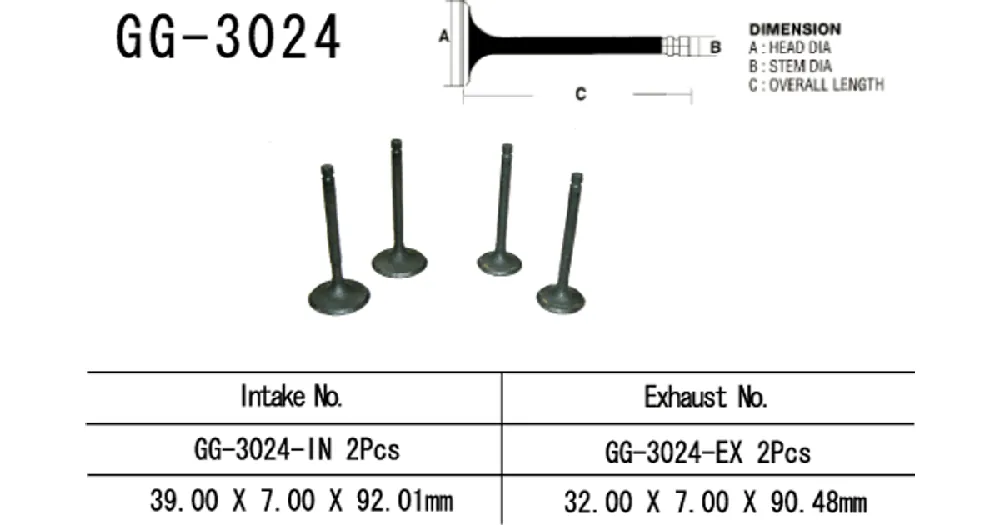 Ilmainen Palautus Vesrah GG-3024-IN imuventtiili