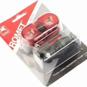 2-LED takavalo paristoilla mod.R-200 - 78 lux-ia, läpipainopakkaus et/logo ROMET Pakollinen (Must-Have)