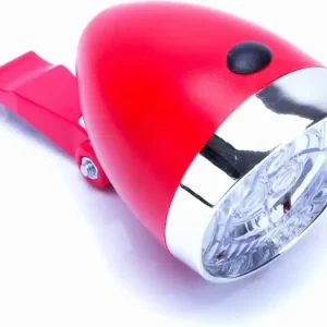 3-LED RETRO -paristokäyttöinen etuvalo, punainen, katkaisijalla. 3xAAA, kiinnikkeellä Alennettu Hinta