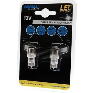 Halpa Hinta W5W W2.1x9.5d 12V LED 1SMD5050 T10 -polttimot, valkoinen laaja katselukulma, valoputki, Bosma 4038, 2 kpl