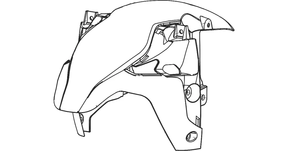Merkkituote Etulokasuoja, valkoinen, tarroilla, Keeway 65101L29011Z