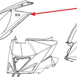 Yläoikea takasuojus punainen tarralla F9 Keeway Fact Evo 65602B59018Z Halpa