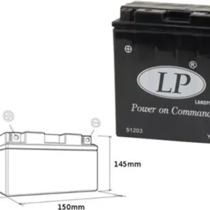 Landport YT14B-4 huoltovapaa akku 12V 12Ah 150x70x145mm 175CCA Alennus