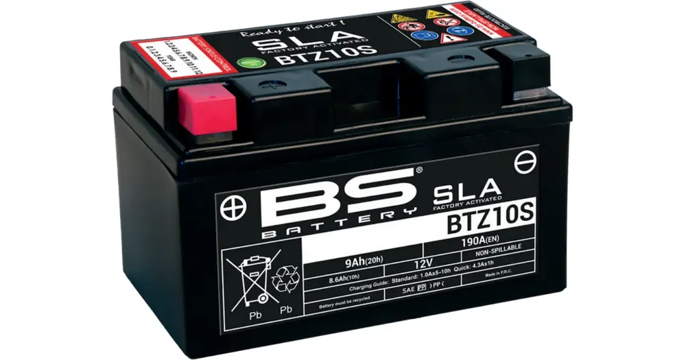 Huoltovapaa akku BS Battery BTZ10S (YTZ10S) 12V 8,6Ah 150x88x93mm 190CCA Uusi Malli