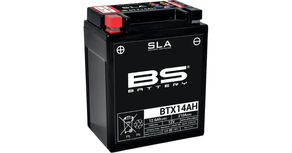 Kuuma Tarjous Huoltovapaa akku BS Battery BTX14AH (YTX14AH-BS) 12V 12Ah 133x90x164mm 210CCA