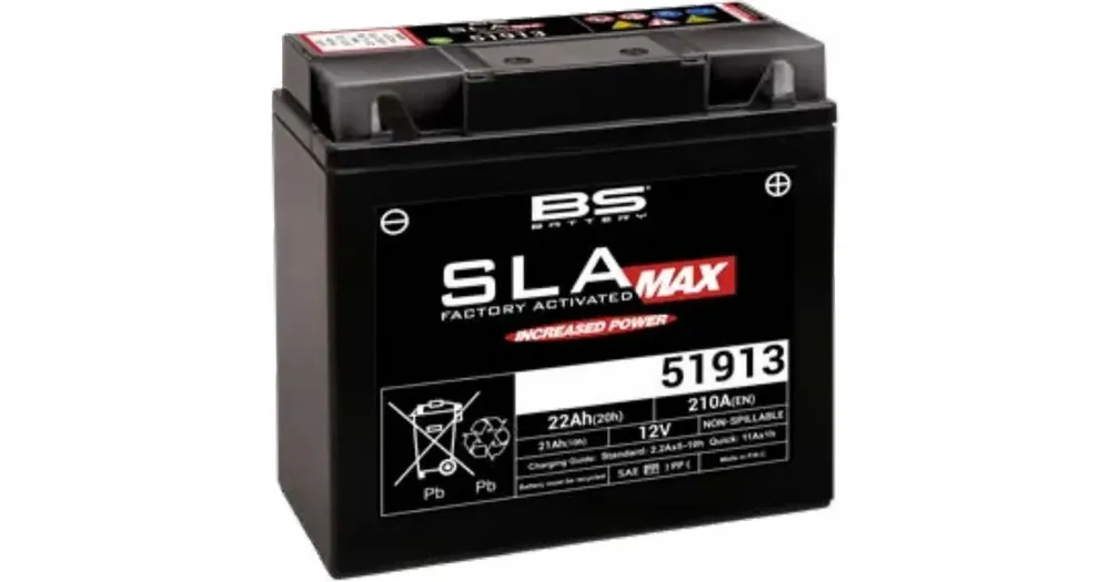 Suosittu Huoltovapaa akku BS Battery 51913 SLA Max (G12-19) (SLA12-19) 12V 21Ah 182x77x168mm 210CCA