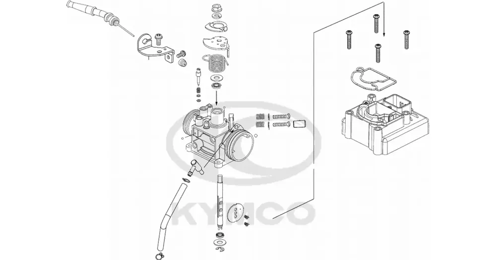 Rajoitettu Tarjous Kaasutin, täydellinen, Kymco Super 8 50i 4T Euro 4