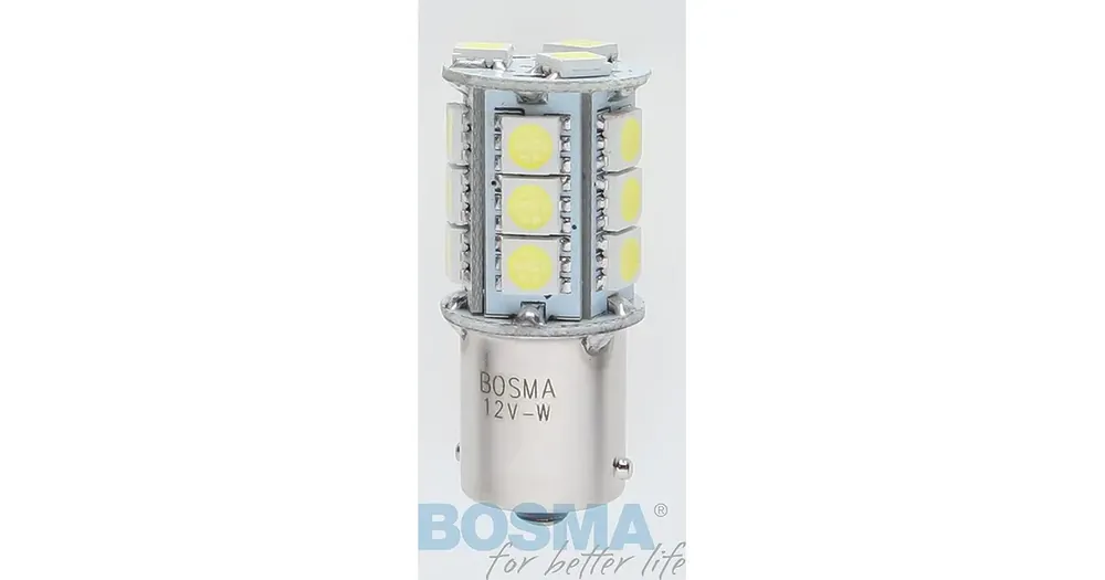 Polttimo 18xLED BA15S 12V/4W (24W), SMD 5050 320lm 360°, valkoinen 6000K Bosma Löytö