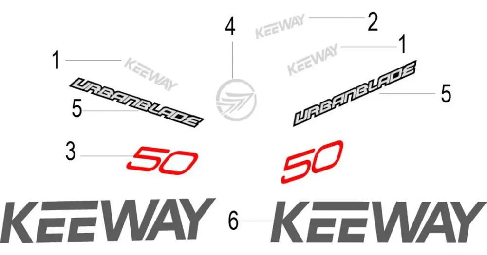 Tarra (3) "50" Keeway Urbanblade 05521B770000 Halpa