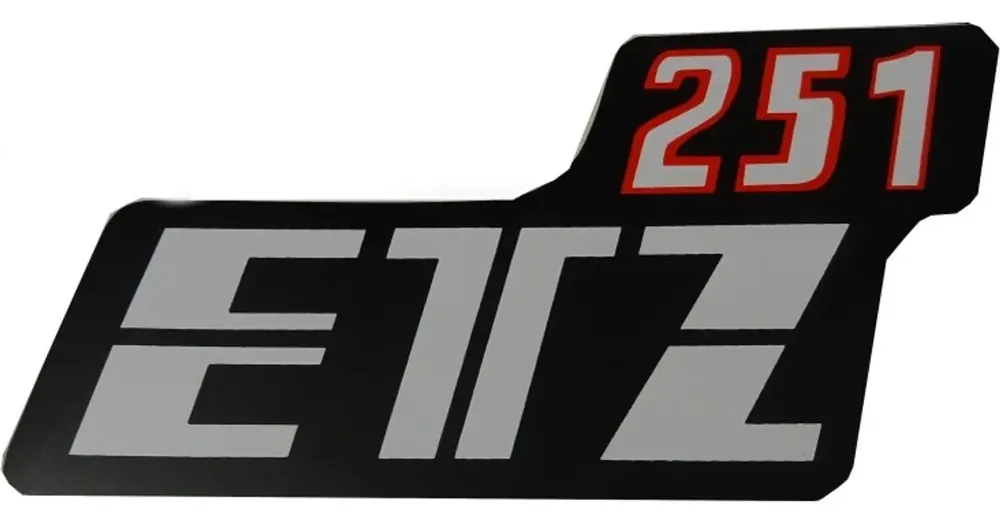 MZ ETZ 251 sivukatteiden tarra Alkuperäinen