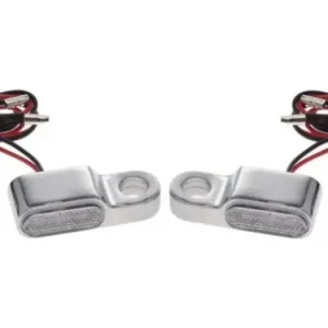 Kausialennus LED-vilkut Harley, kromi, 2 kpl