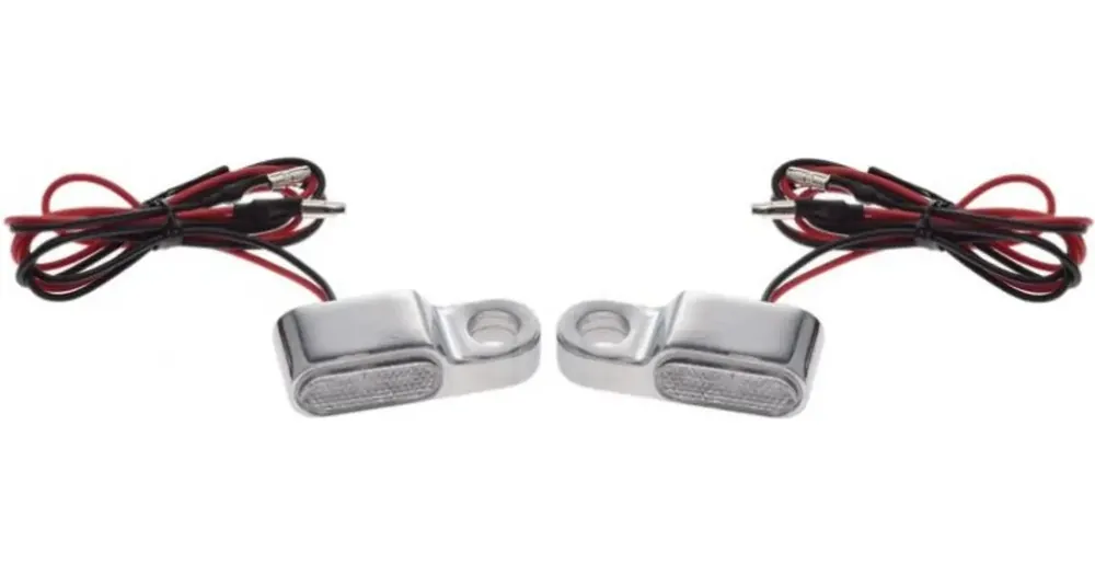 Kausialennus LED-vilkut Harley, kromi, 2 kpl