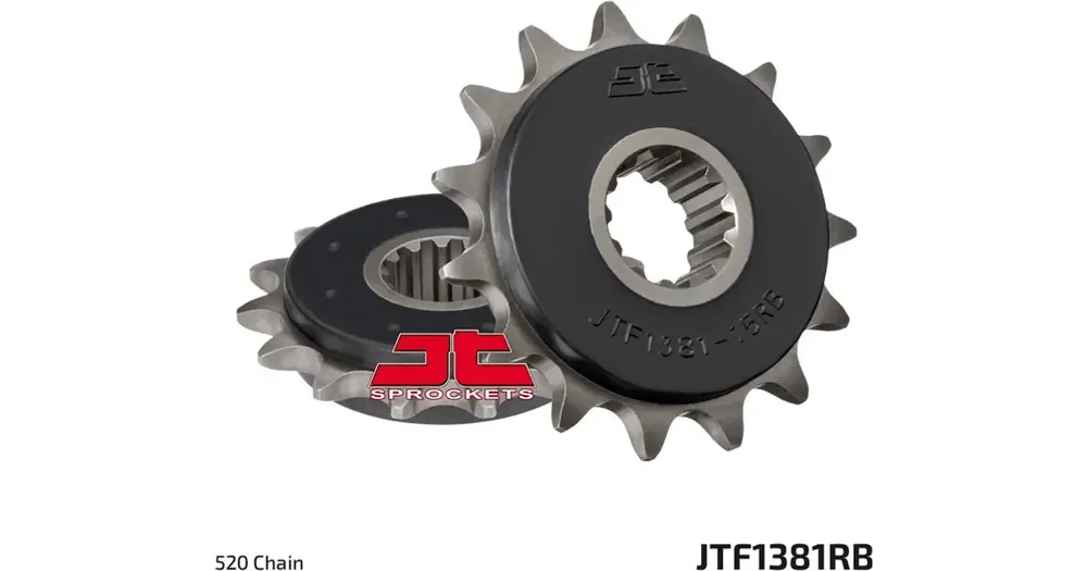 Eturatas 520, 15 hammasta, RB - kumilla päällystetty ketjuohjain, JT Sprockets JTF1381RB Asiakkaiden Suosikki
