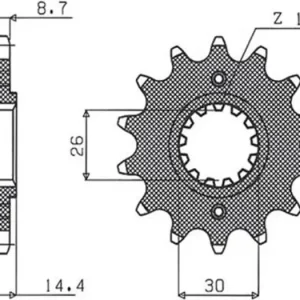Etuhammasratas 530 17 hammasta 26 / 30mm Sunstar (JTF339) Turvallinen Maksu