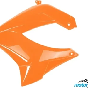 Alennettu Hinta TNT jäähdyttimen suojus, vasen, oranssi, Derbi Senda R, Senda SM 00-09 / Gilera RCR, SMT 04-05