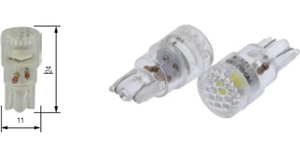 W5W-polttimot W2.1x9.5d 1SMD5050 12V T10 LED Bosma 3987 White Wide Viewing White Cristal, 2 kpl Tilaa Heti