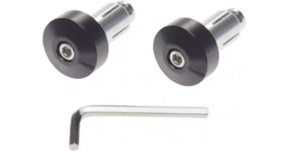 Tukkuhinta Ohjaustangon päädyt, 17,5 mm, mustat, 2 kpl, metallinen kiinnitystappi