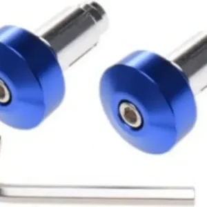 Ohjaustangon päätykappaleet, 17,5 mm, siniset, 2 kpl, metallinen kiinnitystappi Turvallinen Maksu