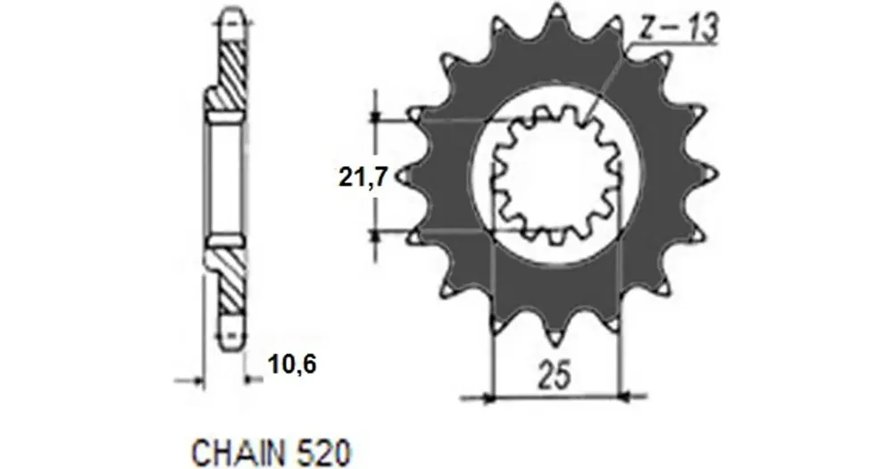 Ilmainen Palautus Eturatas 520 16 hammasta 21.7 / 25mm Sunstar SUNF3A7-16 konversio