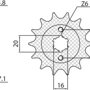 Etuhammasratas 520 14 hammasta 16 / 20mm Sunstar 3D1 Viimeinen Mahdollisuus