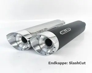 Alkuperäinen Miller Exhaust Noir Embout SlashCut Poli Koko Rivi