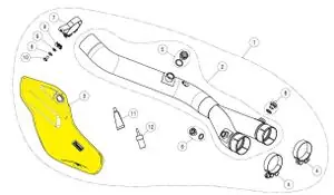 Viikonlopputarjous Akrapovic Visière Pièce rechange Pakoputken suojaus