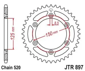 Alennettu JT. Standard Steel - 520 43 hampaita Kruunu
