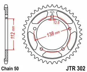 Edullinen JT. standard 302 teräs - 530 Kruunu