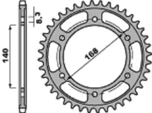 Poisto PBR teräs C45 standard 4550 - 525 Kruunu