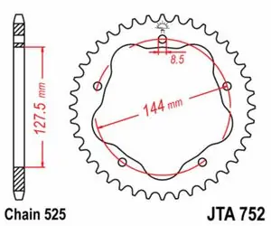 JT. standard steel 752 - 525 - Vaatii ketjunohjaimen Kruunu Suoraan Valmistajalta