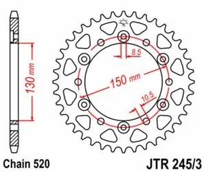 Uutuus JT. teräs standardi 245/3 - 520 Kruunu