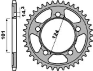 Tarjoushinta PBR teräs C45 standard 4508 - 525 Kruunu