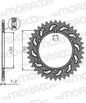 Viikonlopputarjous SuperProx Musta 51 hampaat KruunuHONDA 125 XLR 125 R (JD16) - 1998